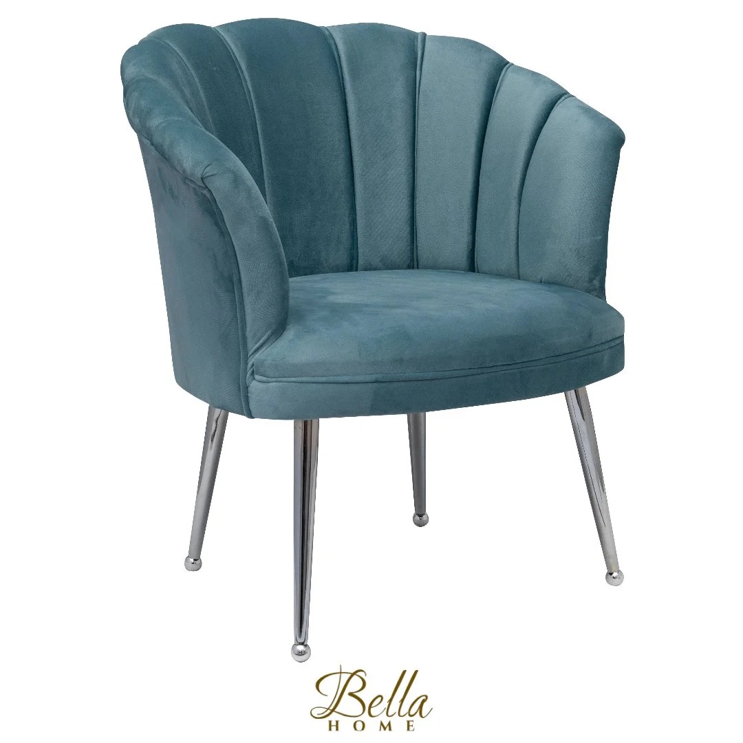 Original Esszimmer Stuhl Mila Blau Silber Hellblau Sessel Esszimmerstuhl