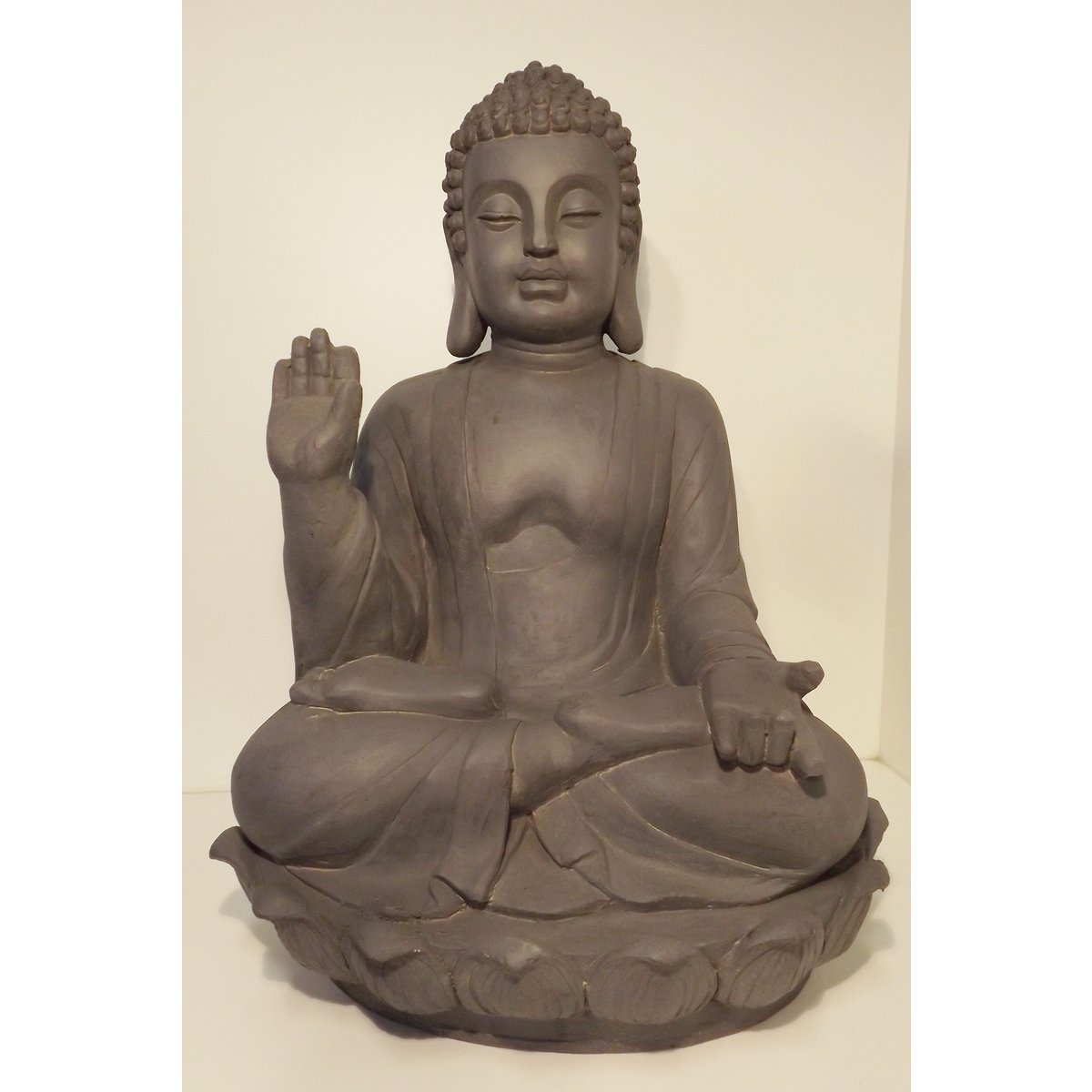 Edler Buddha Braun Grau 67cm Figur Modell Mönch Buddhafigur Statue
