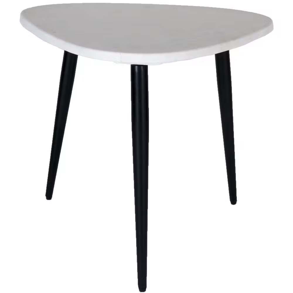Beistelltisch Marmor 55cm Milou Weiß Schwarz Couchtisch Tisch 