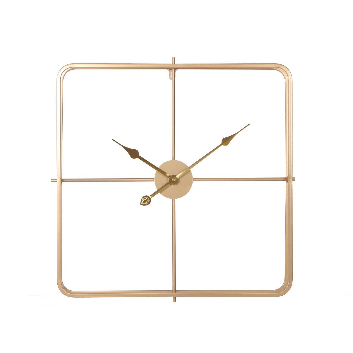 Wanduhr 60cm quadratisch Harvey Gold Metall Uhr Quadrat Wand