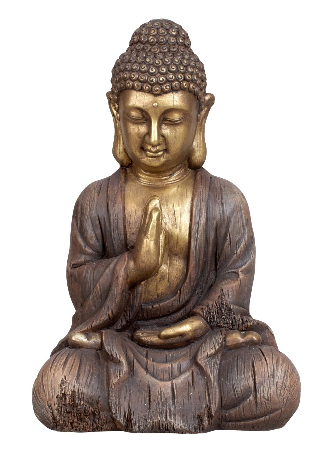 Buddha Gold Braun 45cm Mönch Figur Modell Buddhafigur Statue