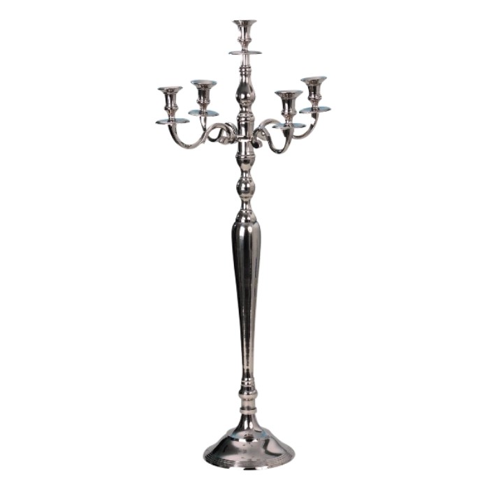 Toller Kerzenleuchter 100cm Silber Antik Barock Metall Kerzenständer