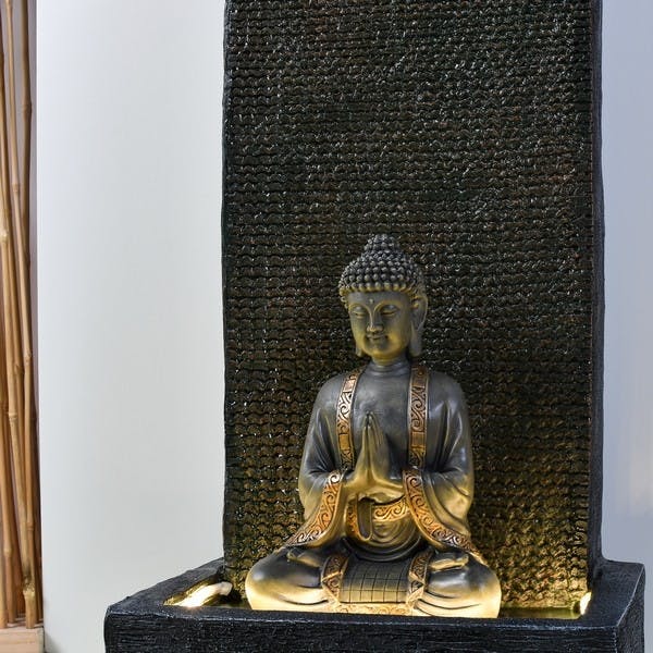 XXL Brunnen Buddha 100cm Grau Buddhakopf Brunnenbuddha Feng Shui